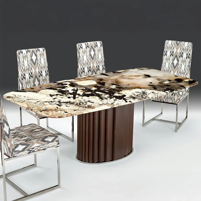 Photo 1 of Mayfair dining table - pedestal - marble - variation available Photo 1 of Mayfair dining table - pedestal - marble - variation available