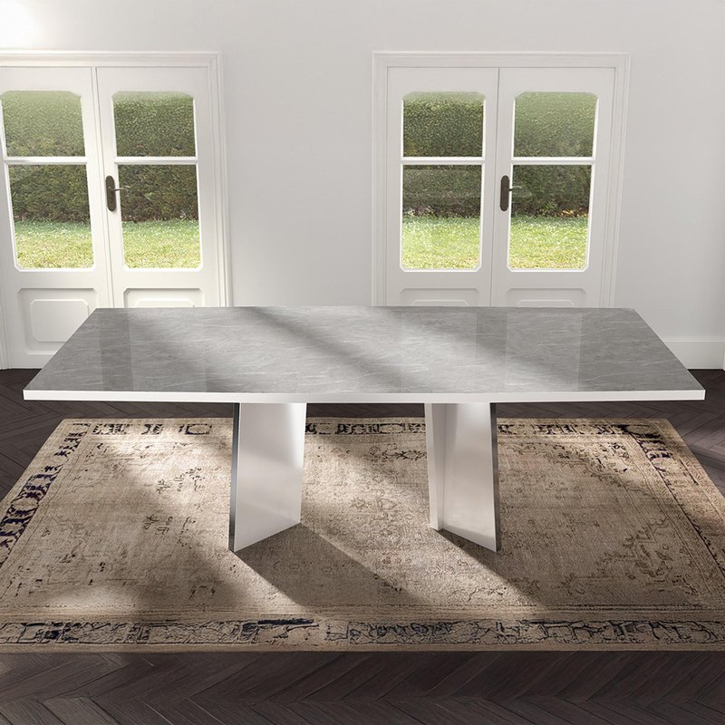 Photo 1 of Modern mara dining table - 10 seater - 250cm - white Photo 1 of Modern mara dining table - 10 seater - 250cm - white