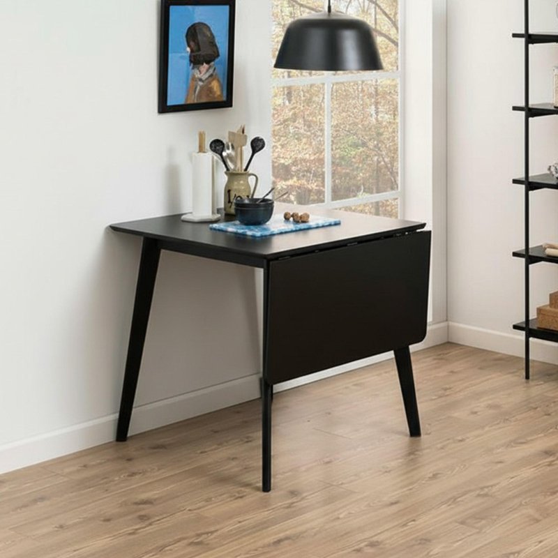 Photo 1 of Roxby drop leaf dining table - 2-4 seater - 80cm-120cm - black Photo 1 of Roxby drop leaf dining table - 2-4 seater - 80cm-120cm - black