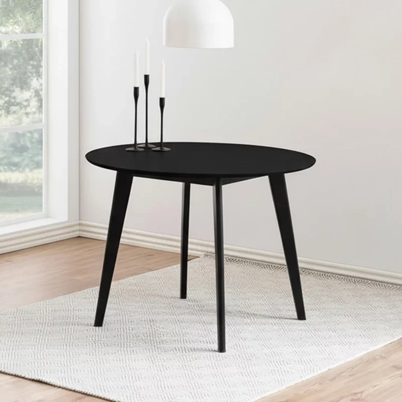 Photo 1 of Roxby round dining table - 4 seater - 105cm - black Photo 1 of Roxby round dining table - 4 seater - 105cm - black