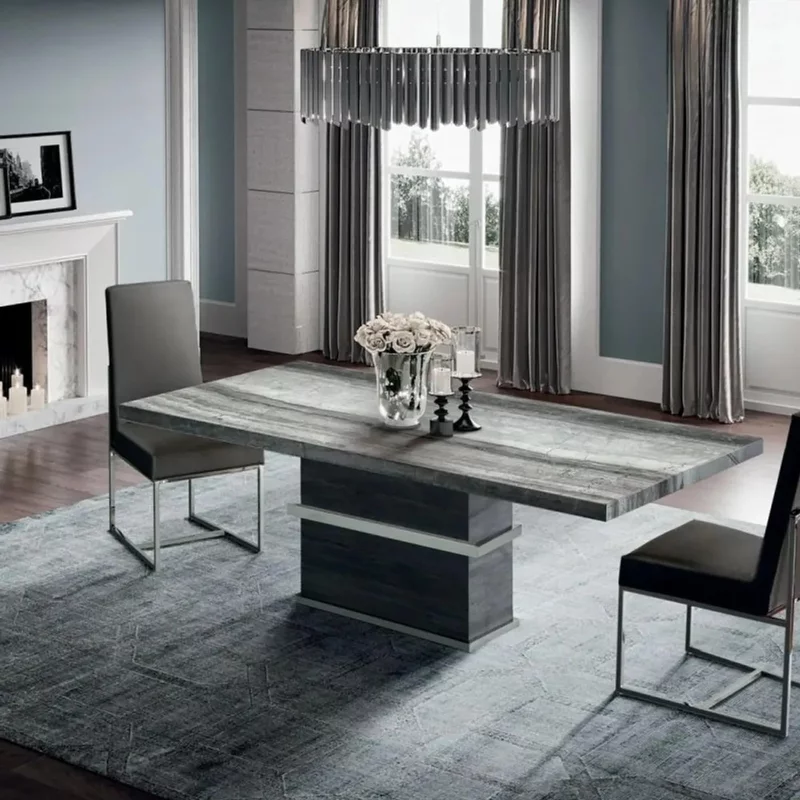 Photo 1 of Saturn dining table - light - marble - variation available Photo 1 of Saturn dining table - light - marble - variation available