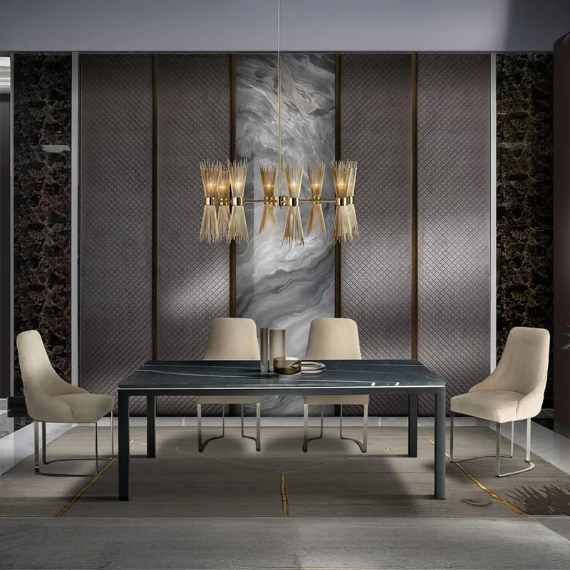 Photo 1 of Stilo dining table - marble with metal base - variation available Photo 1 of Stilo dining table - marble with metal base - variation available