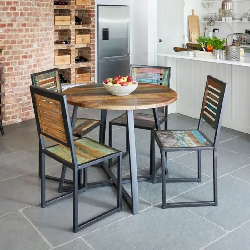 Photo 1 of Urban chic reclaimed round dining table - 4 seater - 100cm Photo 1 of Urban chic reclaimed round dining table - 4 seater - 100cm