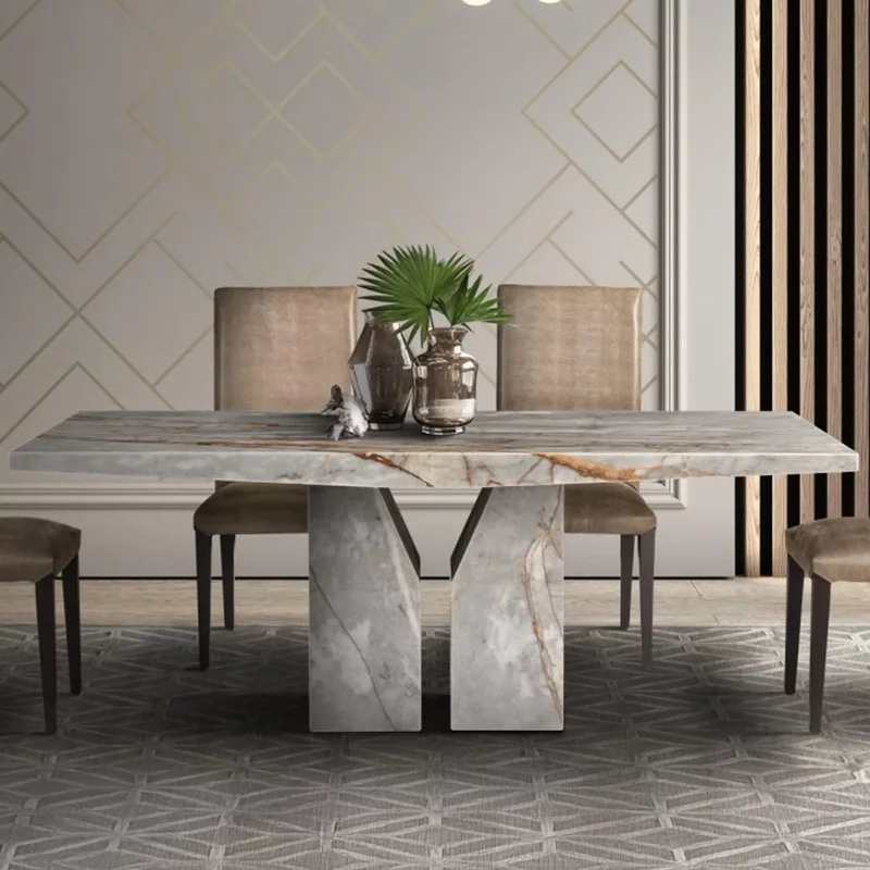 Photo 1 of Zenith dining table - marble with pedestal base - variation available Photo 1 of Zenith dining table - marble with pedestal base - variation available