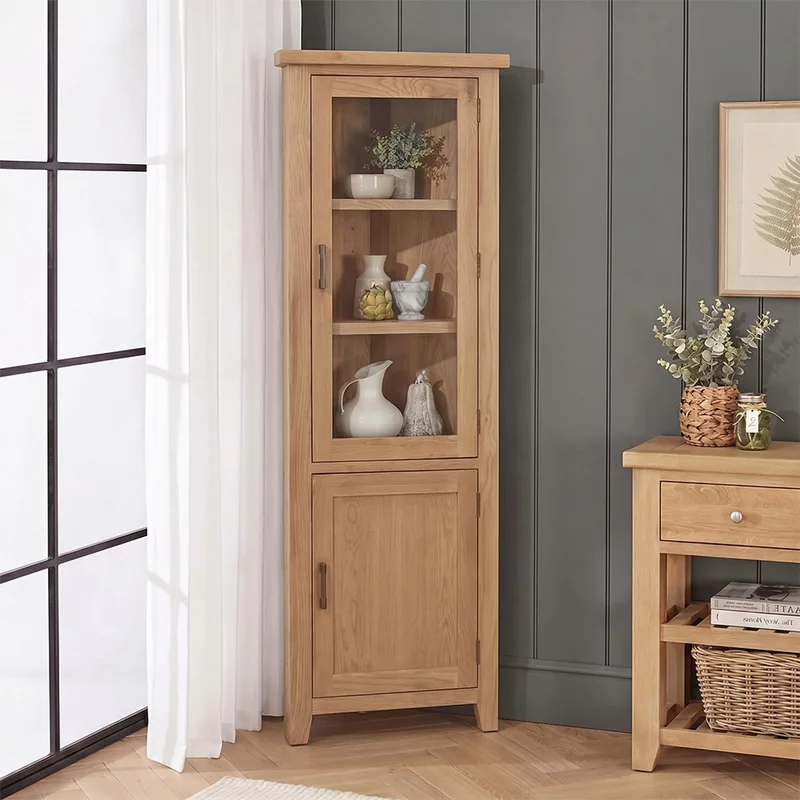Photo 1 of Hampshire oak corner display cabinet Photo 1 of Hampshire oak corner display cabinet