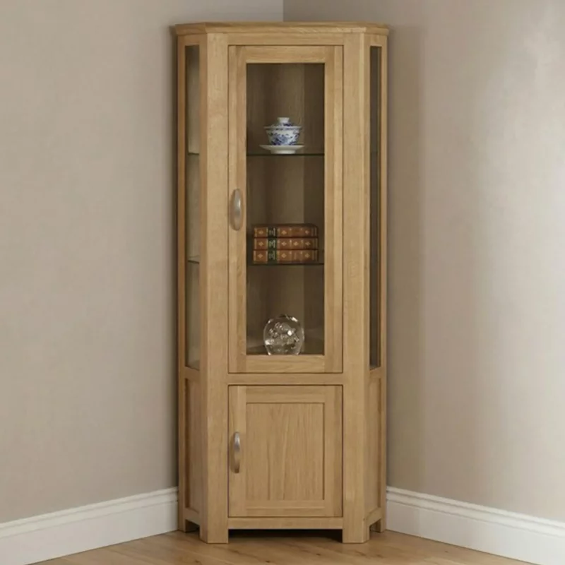 Photo 1 of Treviso oak corner display unit - 2 door Photo 1 of Treviso oak corner display unit - 2 door