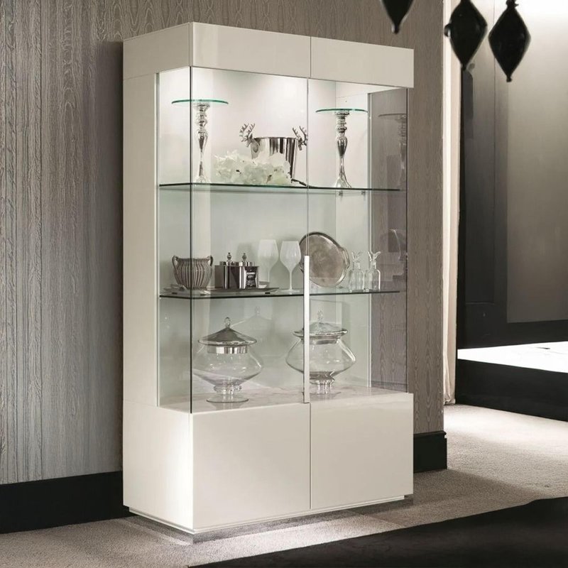 Photo 1 of Canova display cabinet - 2 door - white gloss Photo 1 of Canova display cabinet - 2 door - white gloss