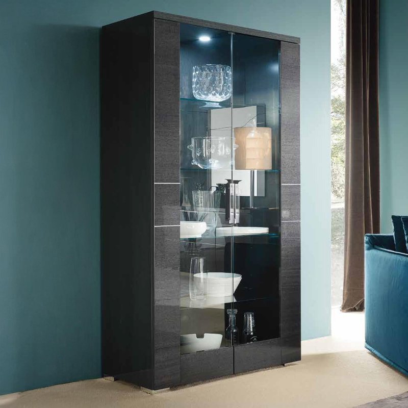 Photo 1 of Versilia display cabinet - 2 door - black Photo 1 of Versilia display cabinet - 2 door - black