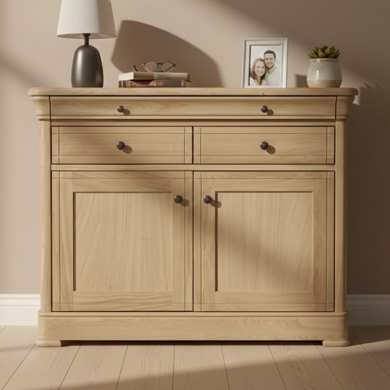 Photo 1 of Moreno medium sideboard - 2 door - 3 drawer - oak Photo 1 of Moreno medium sideboard - 2 door - 3 drawer - oak