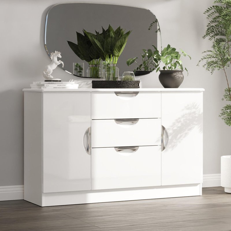 Photo 1 of Camden sideboard - medium - 2 doors - white gloss Photo 1 of Camden sideboard - medium - 2 doors - white gloss