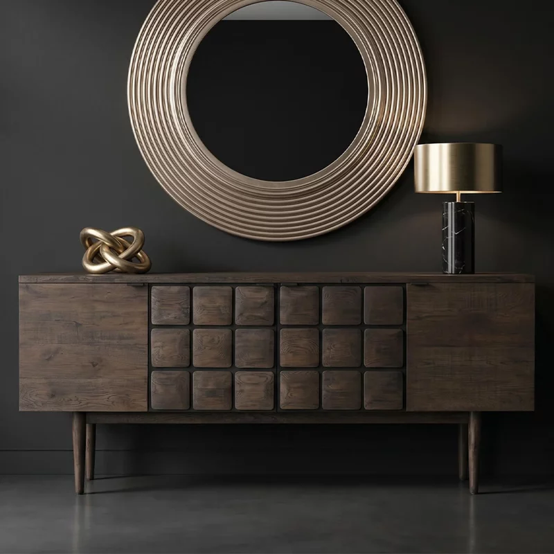 Photo 1 of Lucca sideboard - 4 door - extra large - dark oak - 200cm Photo 1 of Lucca sideboard - 4 door - extra large - dark oak - 200cm