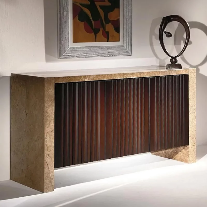 Photo 1 of Espresso and wood sideboard - medium - marble - variation available Photo 1 of Espresso and wood sideboard - medium - marble - variation available