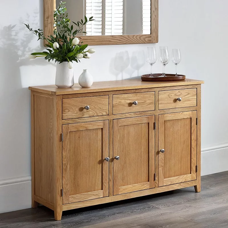 Photo 1 of Mallory sideboard - 3 door - medium - oak Photo 1 of Mallory sideboard - 3 door - medium - oak