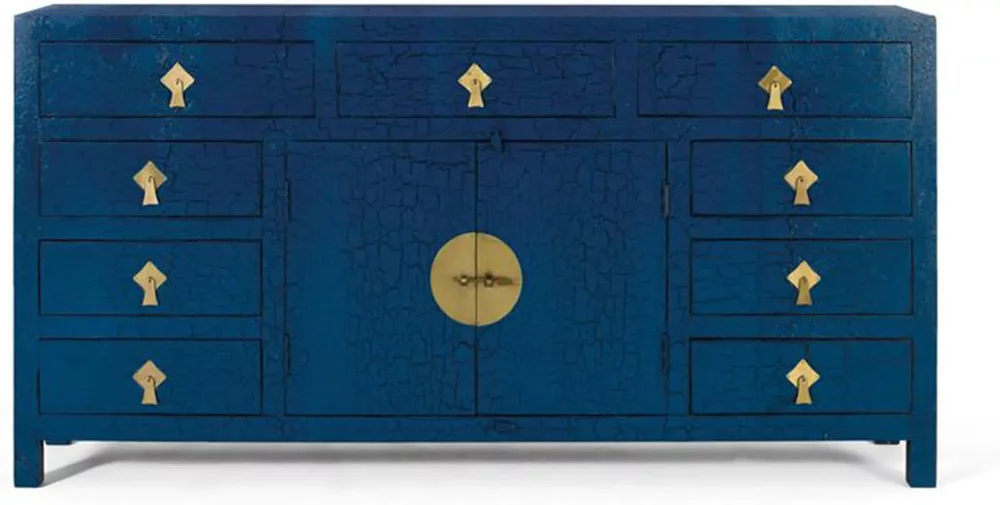 Photo 1 of Pesaro sideboard - blue mango wood - 2 door - extra large - 180cm Photo 1 of Pesaro sideboard - blue mango wood - 2 door - extra large - 180cm