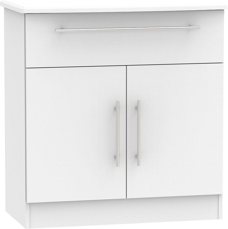 Photo 1 of Sherwood compact sideboard - 2 door - grey Photo 1 of Sherwood compact sideboard - 2 door - grey