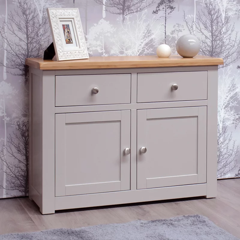 Photo 1 of Diamond painted sideboard - 2 door - small - 96cm Photo 1 of Diamond painted sideboard - 2 door - small - 96cm