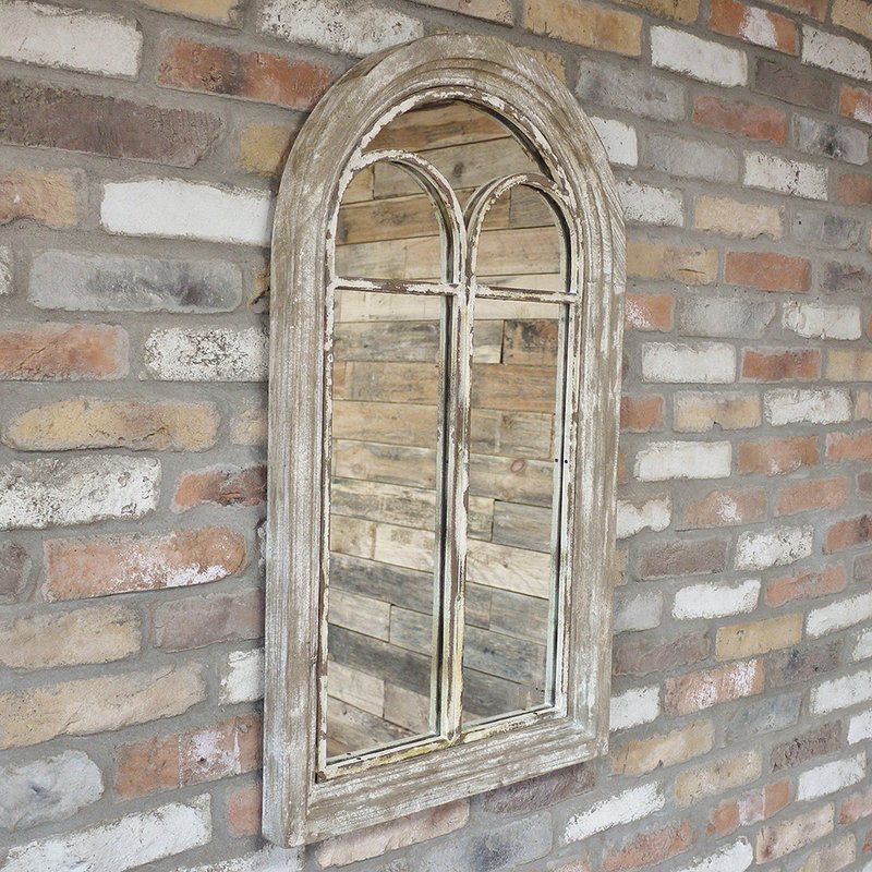 Photo 1 of Wall mirror - arch - rustic wood Photo 1 of Wall mirror - arch - rustic wood
