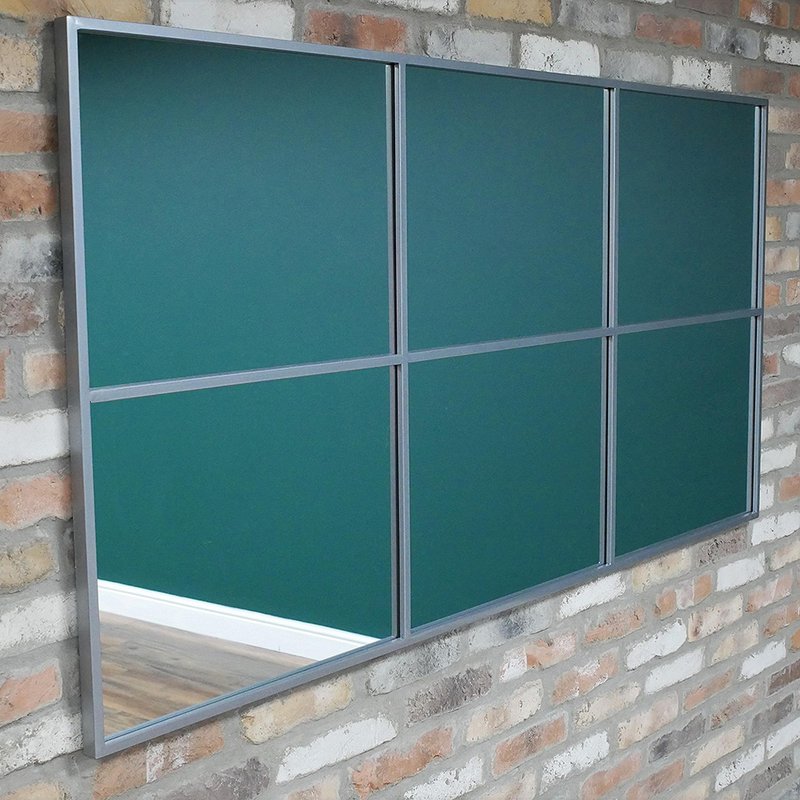 Photo 1 of Wall mirror - large - grey metal Photo 1 of Wall mirror - large - grey metal
