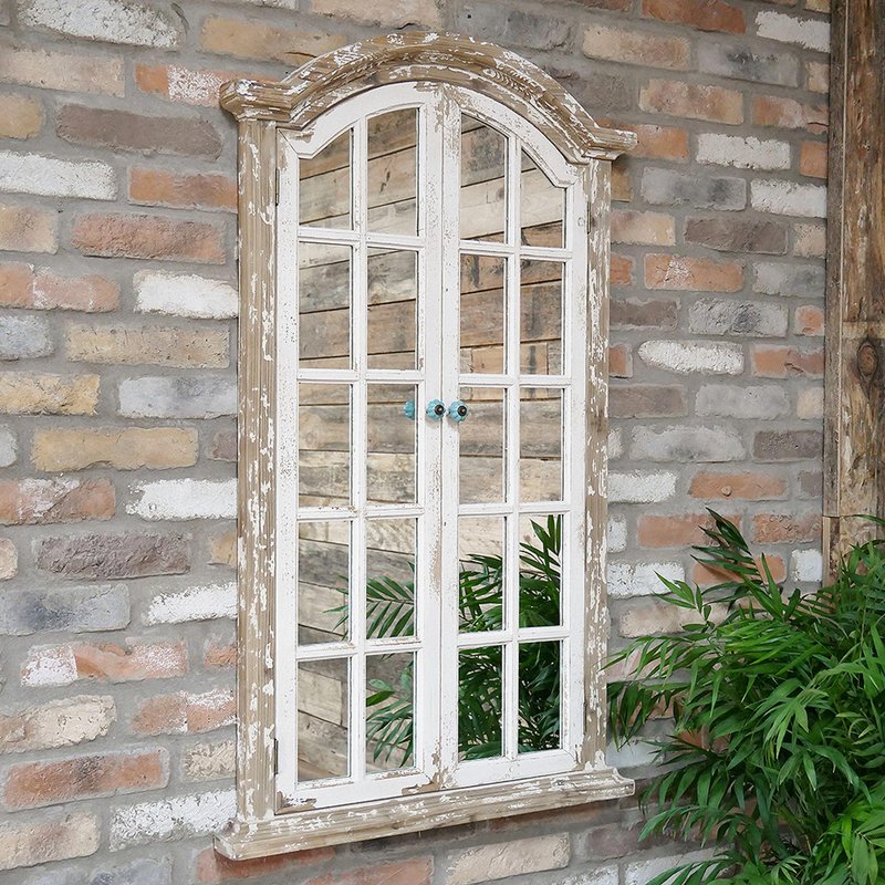 Photo 1 of Wall mirror - rectangular - white window look Photo 1 of Wall mirror - rectangular - white window look