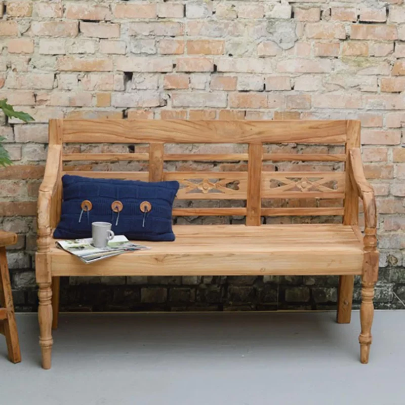 Photo 1 of Station garden bench - 130cm - rustic - teak wood Photo 1 of Station garden bench - 130cm - rustic - teak wood