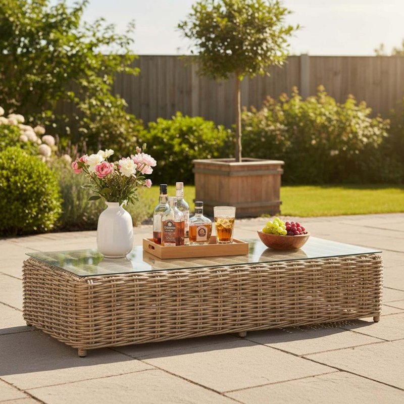 Photo 1 of Harting outdoor coffee table light rattan Photo 1 of Harting outdoor coffee table light rattan