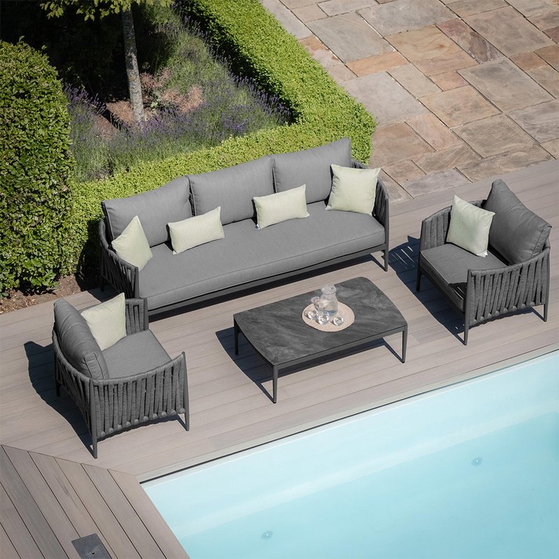 Photo 1 of Milan garden sofa set - 3 seater - coffee table - ceramic top - charcoal Photo 1 of Milan garden sofa set - 3 seater - coffee table - ceramic top - charcoal