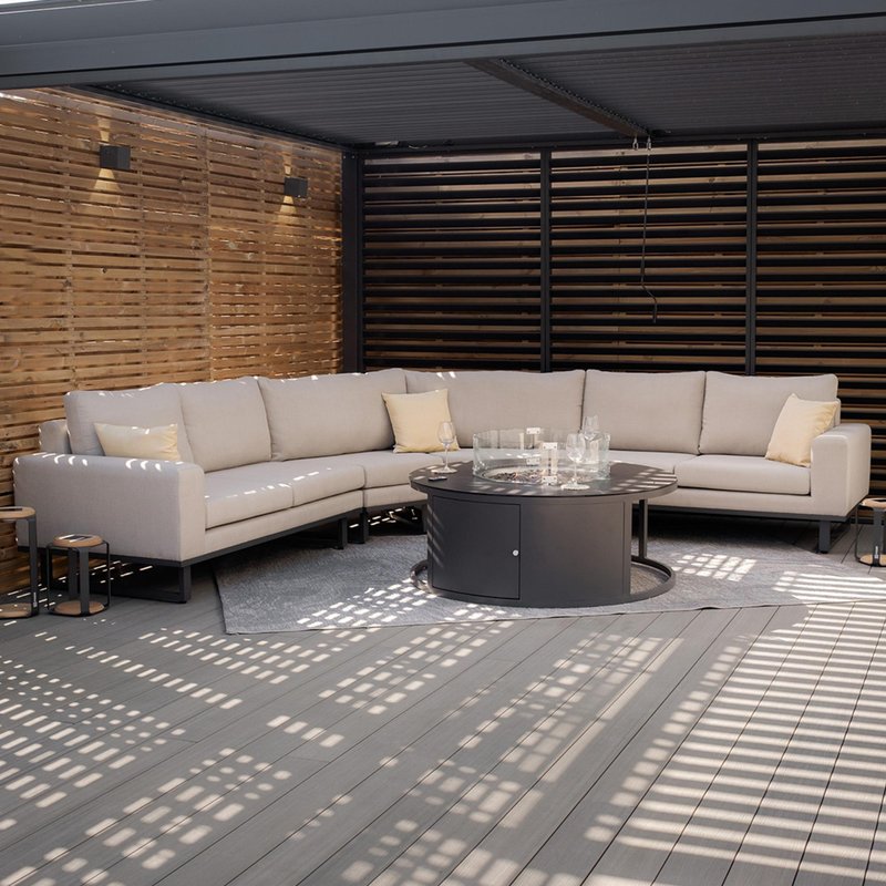 Photo 1 of Ethos garden grande corner set - fire pit table - oatmeal Photo 1 of Ethos garden grande corner set - fire pit table - oatmeal