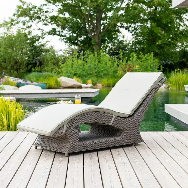 Photo 1 of Hazelmere fixed sunbed - garden - grey weave Photo 1 of Hazelmere fixed sunbed - garden - grey weave