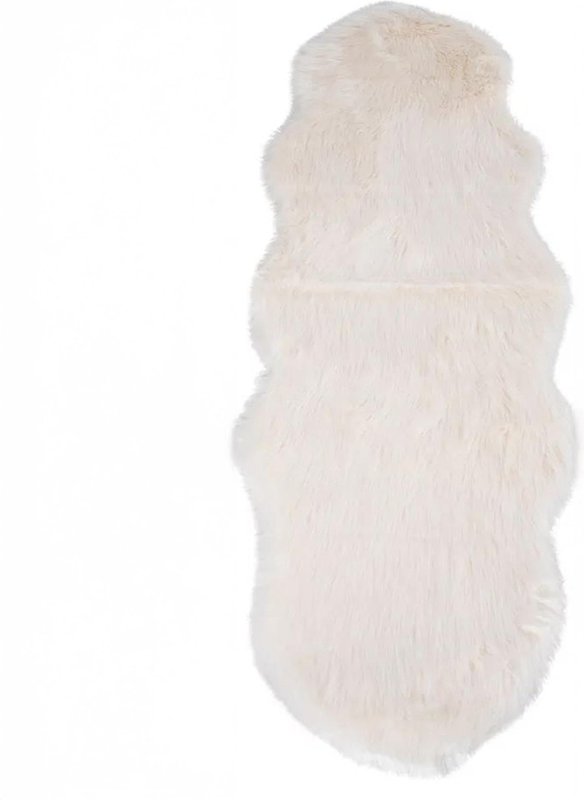 Photo 1 of Throw - faux lambskin - ivory Photo 1 of Throw - faux lambskin - ivory