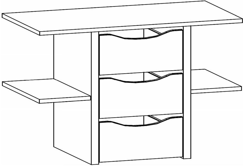 Photo 1 of Blue interior 3 drawer with shelves Photo 1 of Blue interior 3 drawer with shelves