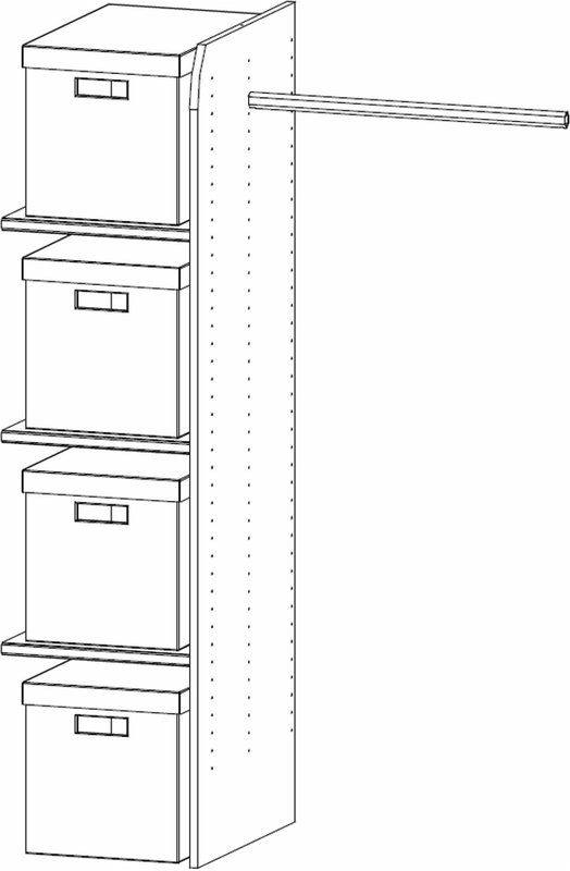 Photo 1 of Orange plus wardrobe interior division - 100cm width - clothes rail & 4 fabric boxes Photo 1 of Orange plus wardrobe interior division - 100cm width - clothes rail & 4 fabric boxes