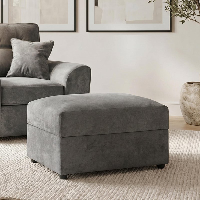 Photo 1 of Maxwell footstool - grey fabric Photo 1 of Maxwell footstool - grey fabric