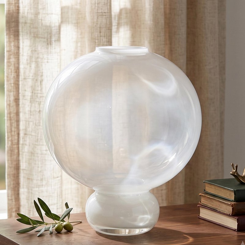 Photo 1 of Mireva vase - round - white - glass Photo 1 of Mireva vase - round - white - glass