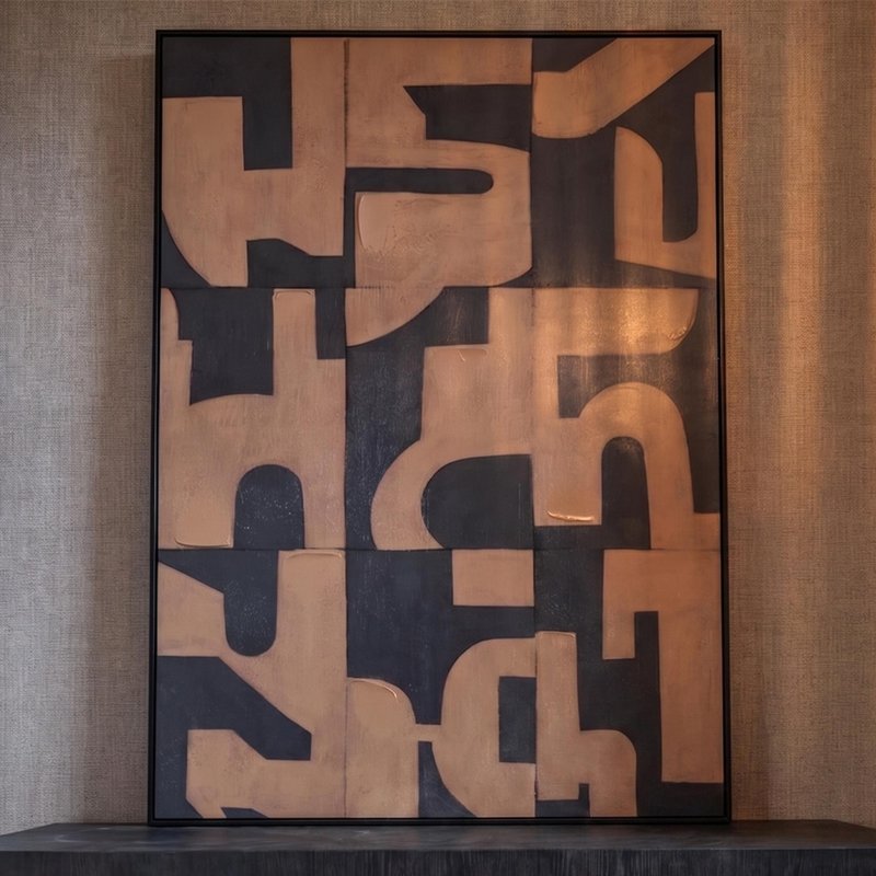 Photo 1 of Cascade wall art - brown and black Photo 1 of Cascade wall art - brown and black