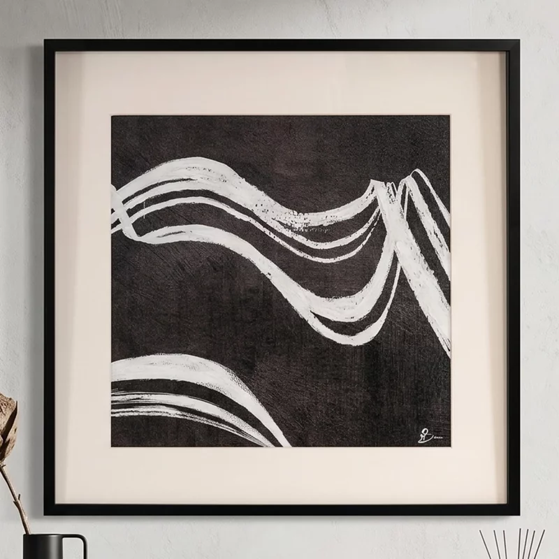 Photo 1 of Jozy wall art - square - black and white Photo 1 of Jozy wall art - square - black and white