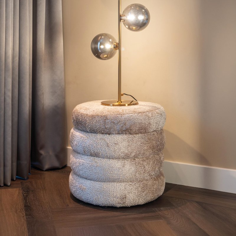 Photo 1 of Adele natural fabric pouffe Photo 1 of Adele natural fabric pouffe