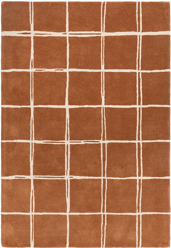 Photo 1 of Contemporary design albany rug - rust grid - sizes available Photo 1 of Contemporary design albany rug - rust grid - sizes available