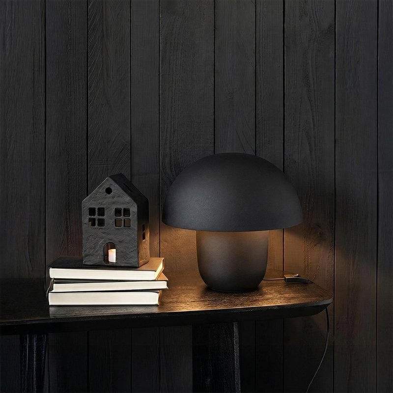 Photo 1 of Mushroom table lamp - medium - black - metal Photo 1 of Mushroom table lamp - medium - black - metal