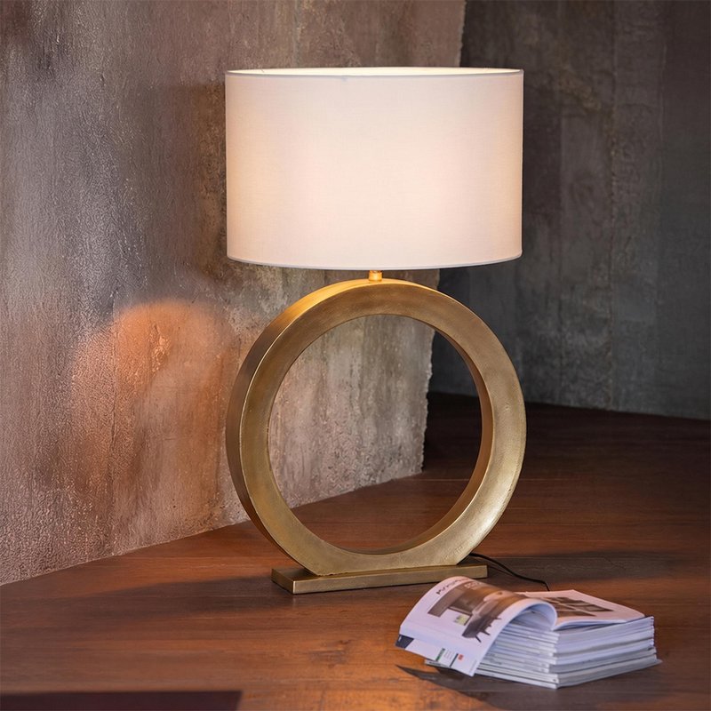 Photo 1 of Table lamp - round - gold - aluminium Photo 1 of Table lamp - round - gold - aluminium