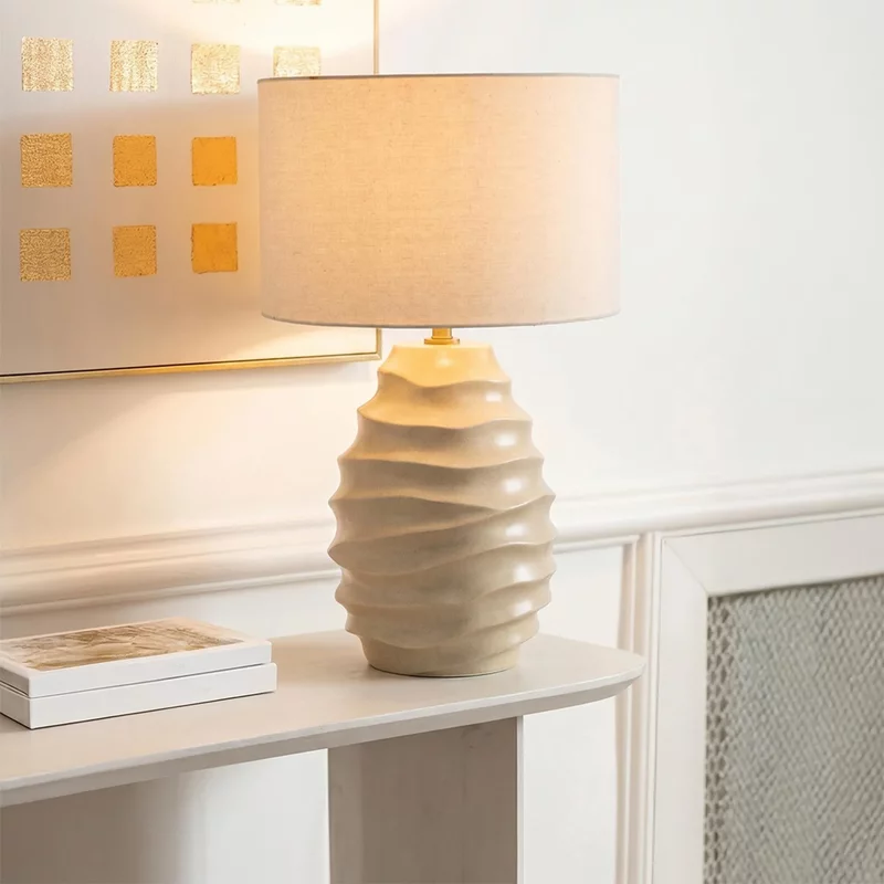 Photo 1 of Waving table lamp - beige - ceramic Photo 1 of Waving table lamp - beige - ceramic