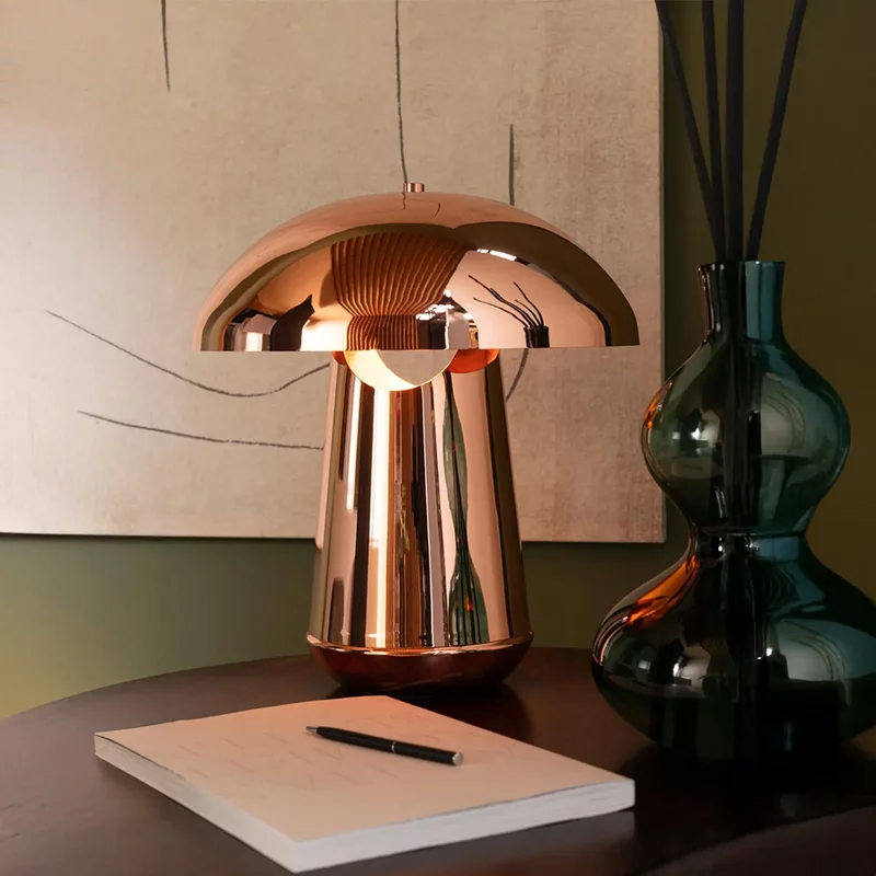 Photo 1 of Mushroom table lamp - copper - metal Photo 1 of Mushroom table lamp - copper - metal