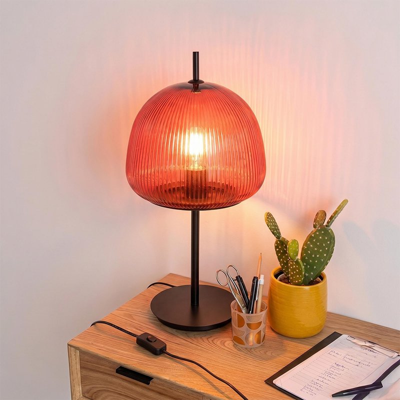 Photo 1 of Oasis table lamp - red - glass Photo 1 of Oasis table lamp - red - glass