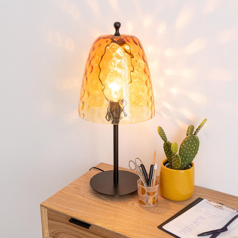 Photo 1 of Oceane table lamp - yellow - glass Photo 1 of Oceane table lamp - yellow - glass