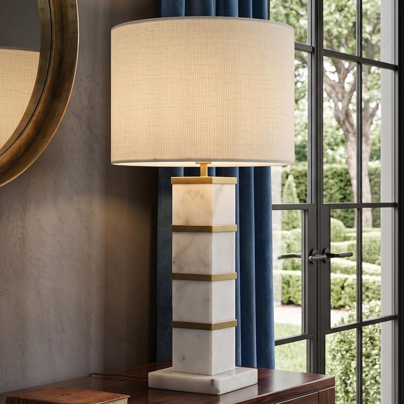 Photo 1 of Celinae table lamp - round - white - marble Photo 1 of Celinae table lamp - round - white - marble