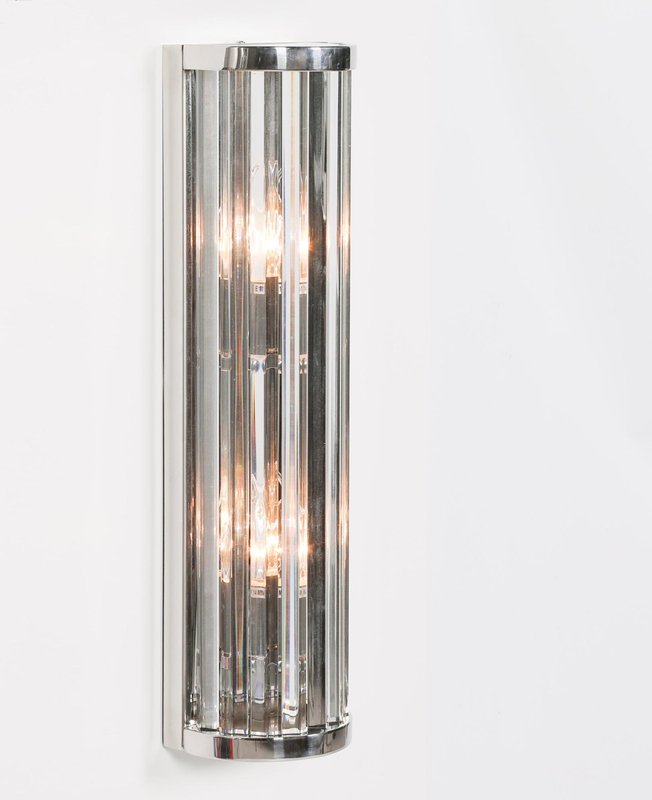 Photo 1 of Deco wall light - chrome and glass - 55cm Photo 1 of Deco wall light - chrome and glass - 55cm