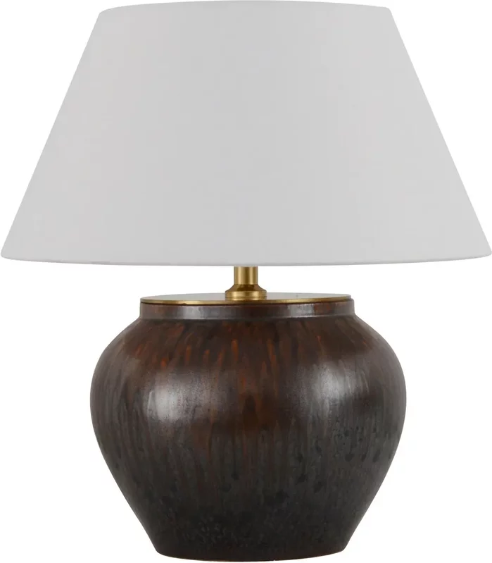 Photo 1 of Orna table lamp - white and brown Photo 1 of Orna table lamp - white and brown