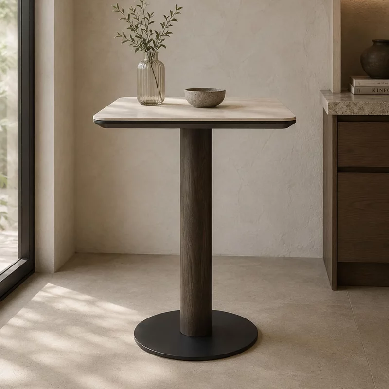 Photo 1 of Ritz bistro table - square - brown - ceramic and metal Photo 1 of Ritz bistro table - square - brown - ceramic and metal