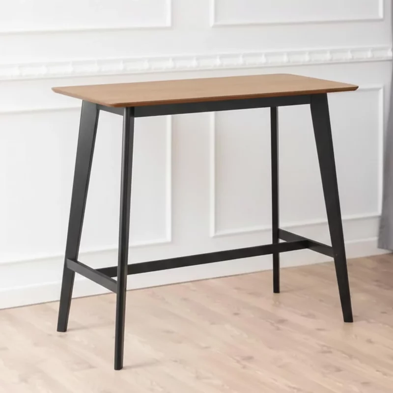 Photo 1 of Roxby bar table - oak and black Photo 1 of Roxby bar table - oak and black