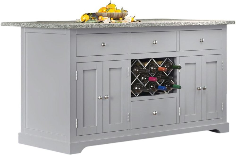 Photo 1 of Grey kitchen island - black granite top Photo 1 of Grey kitchen island - black granite top