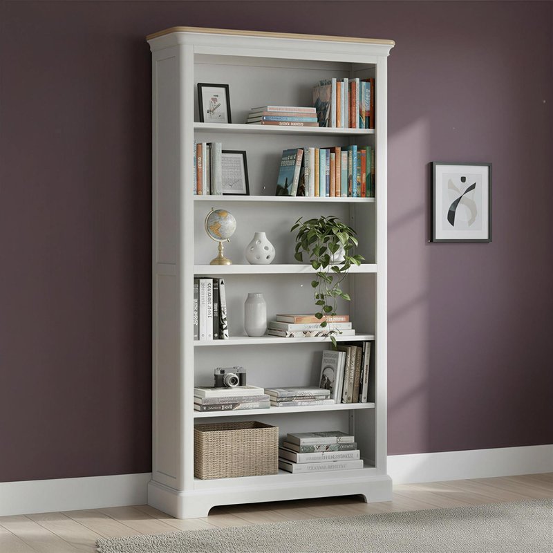 Photo 1 of Cromwell bookcase - tall - grey painted Photo 1 of Cromwell bookcase - tall - grey painted